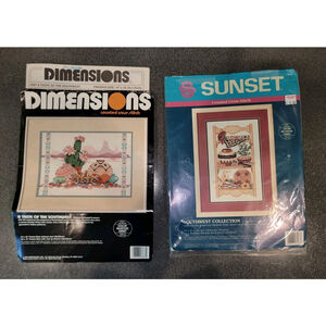 Dimensions Sunset X2 Counted Cross Stitch Kit NWT Southwest Collection Chart Euc